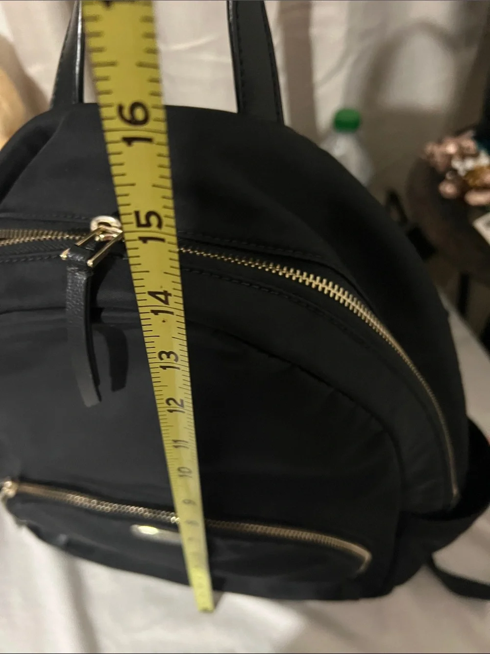 kate spade Black Nylon Backpack with Front Zip Pocket